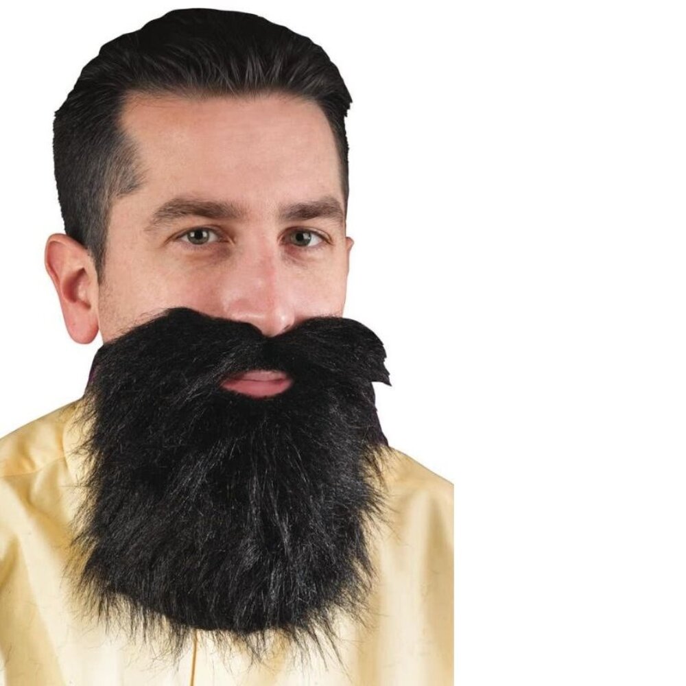 Mustache & Beard Black Halloween Costume Accessory Adult Teen 14+